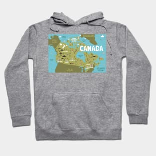 Canada illustrated map Hoodie